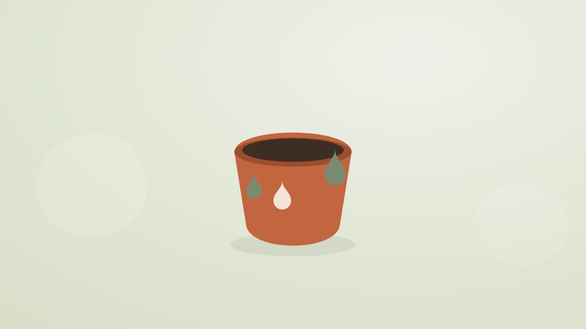Illustration d'un pot en argile et d'une goutte d'eau